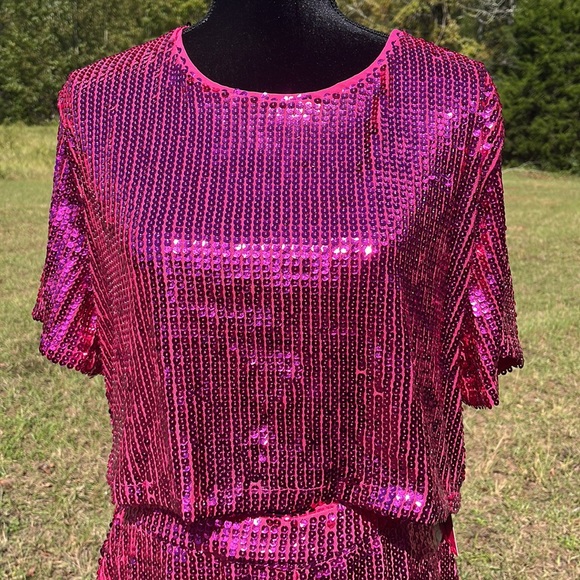 Buddy love x Raelynn 2 piece Laura sequin set. Merlot. Size medium. NWT! - Picture 2 of 6